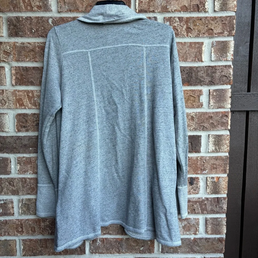 Soft Surroundings Heathered Gray Knit open front cardigan